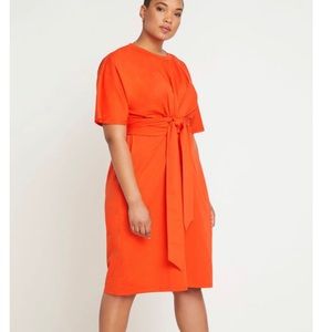 Eloquii cross front flutter sleeve dress